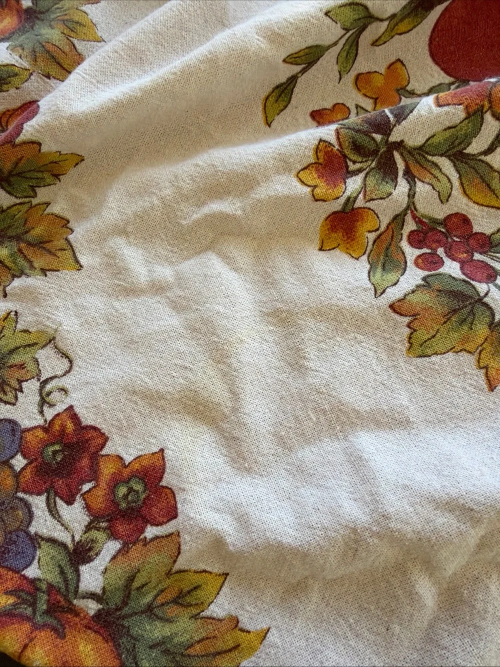 3 vintage tablecloths Thanksgiving, Christmas and Blue Jacquard